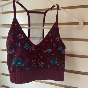 Floral Red Sports Bra